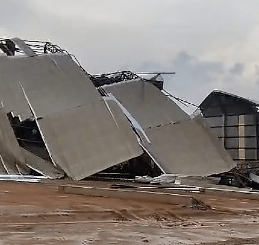 Temporal destrói dois armazéns e registra ventos de 125 km/h no Nortão de Mato Grosso