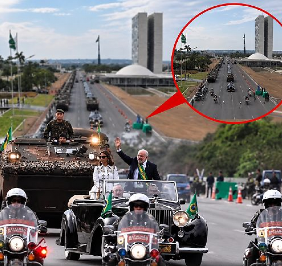 Em cena constrangedora, Lula desfila no 7 de Setembro acenando para ninguém;