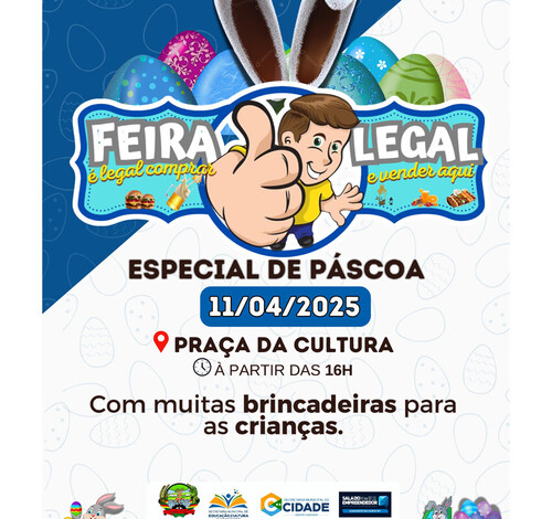 Feira Legal Especial de Páscoa promete encantar crianças e famílias em Guarantã do Norte