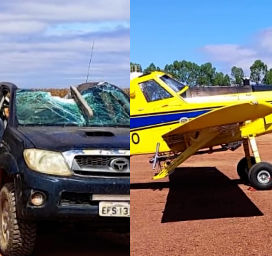  TRAGÉDIA EM FAZENDA: Acidente entre avião agrícola e Hilux mata funcionário de 33 anos em Porto dos Gaúchos