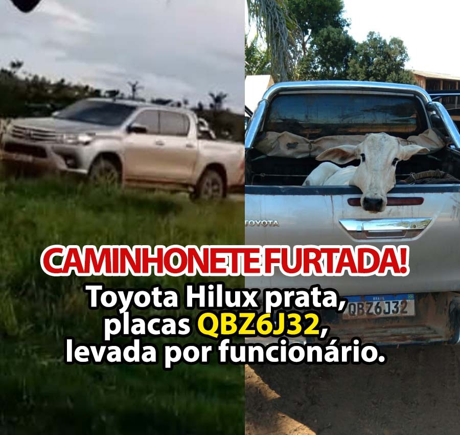 FUNCIONÁRIO DESAPARECE COM CAMINHONETE EM PROPRIEDADE RURAL NA DIVISA COM GUARANTÃ DO NORTE-MT