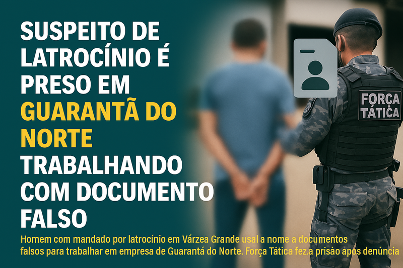 Suspeito de latrocínio é preso em Guarantã do Norte trabalhando com documento falso