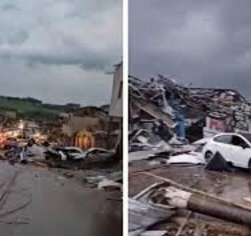 Tornado causa destruição em Rio Bonito do Iguaçu e deixa rastro de devastação