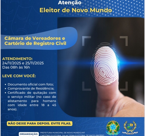 Mutirão Eleitoral em Novo Mundo facilita regularização de títulos nesta semana