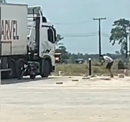 Flagrante em Caminhão-Baú Gera Tumulto em Posto de Combustível no Pará