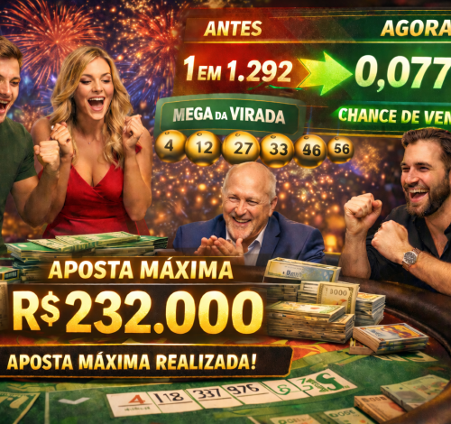 Grupo faz aposta máxima custando 232 mil e muda probabilidade do jogo
