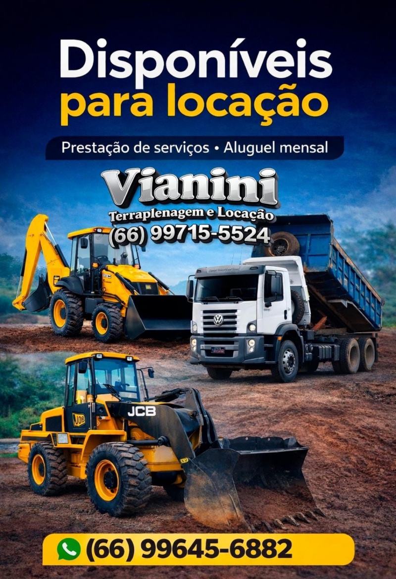 Vianini Terraplenagens e Locação oferece serviços rápidos e profissionais em Guarantã do Norte