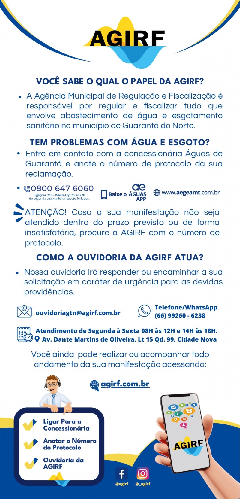 AGIRF orienta moradores sobre como proceder em casos de problemas com água e esgoto em Guarantã do Norte
