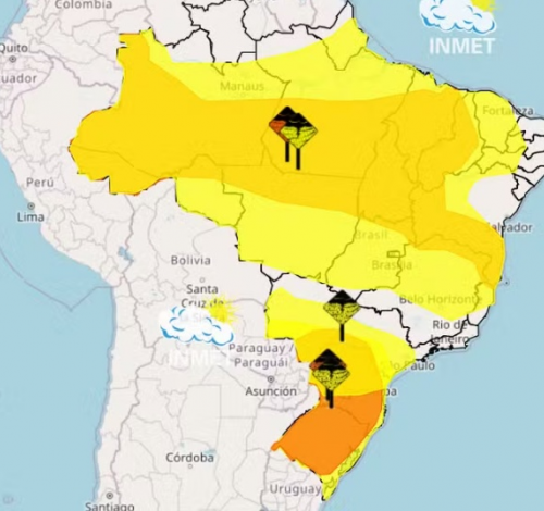 Semana começa com grande parte do país sob alerta para tempestades
