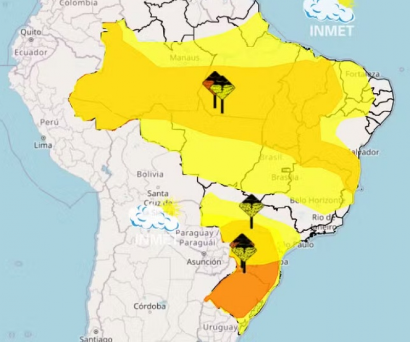 Semana começa com grande parte do país sob alerta para tempestades
