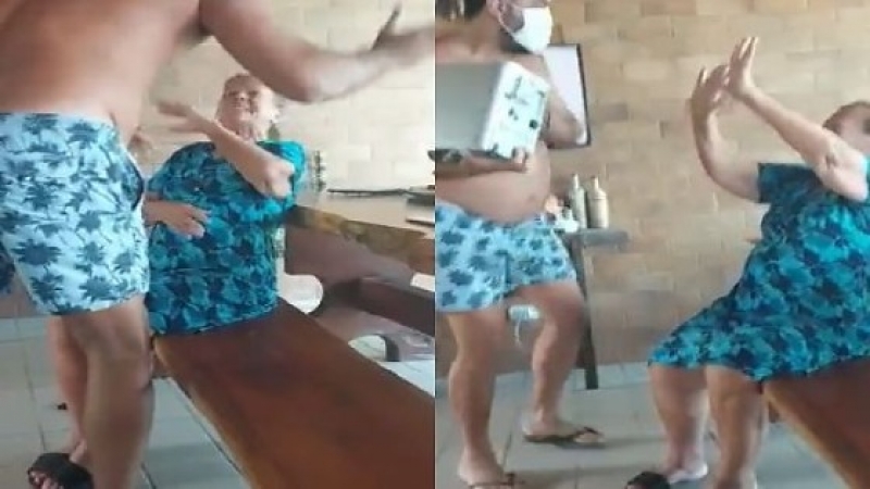 Filho é flagrado agredindo violentamente a própria mãe idosa em condomínio