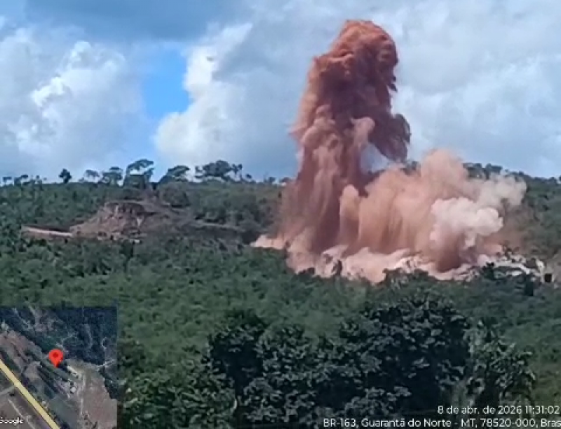 Detonação de rochas interdita BR-163 na Serra do Cachimbo e mobiliza operação nesta quarta
