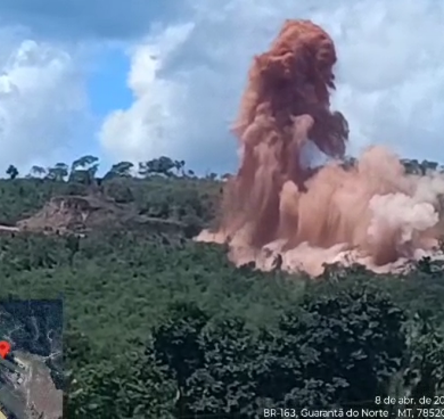 Detonação de rochas interdita BR-163 na Serra do Cachimbo e mobiliza operação nesta quarta