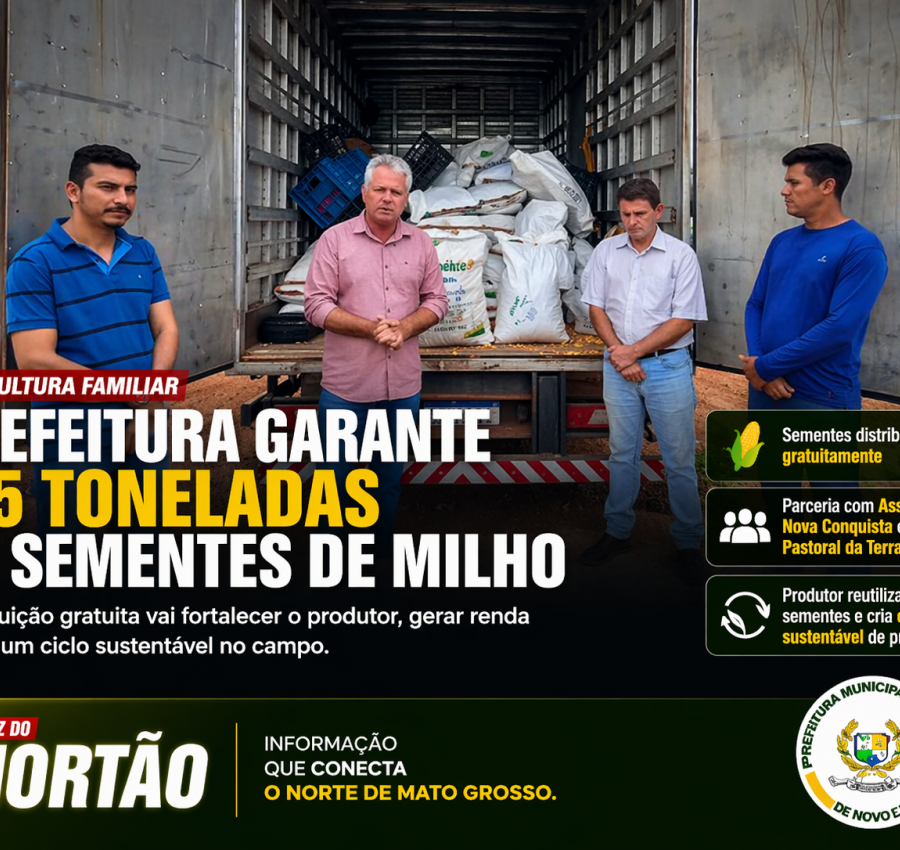 Prefeitura garante 2,5 toneladas de sementes de milho para fortalecer agricultura familiar