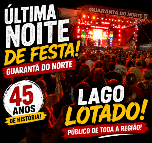 Guarantã do Norte celebra 45 anos com lago lotado e show de Bruno & Barreto
