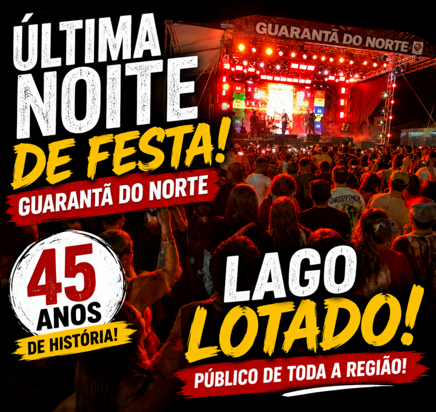 Guarantã do Norte celebra 45 anos com lago lotado e show de Bruno & Barreto