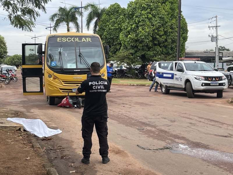 Motociclista morre após grave acidente com ônibus escolar em Guarantã do Norte