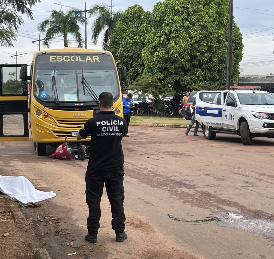 Motociclista morre após grave acidente com ônibus escolar em Guarantã do Norte