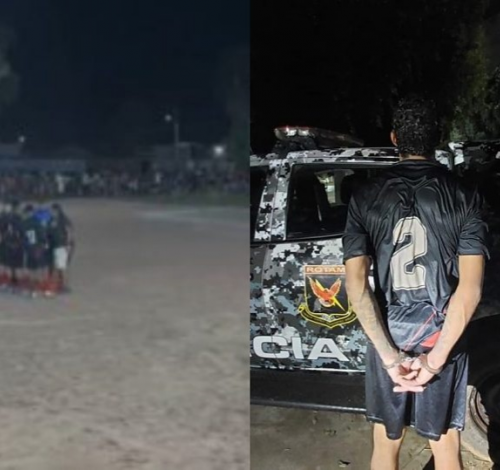 Condenado a 14 anos de cadeia, zagueiro é preso durante partida de futebol e torcida enfrenta policiais em Cuiabá