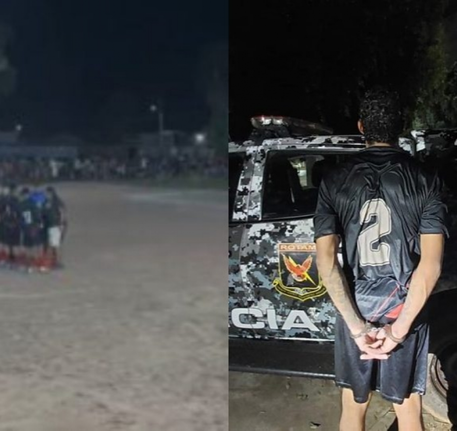 Condenado a 14 anos de cadeia, zagueiro é preso durante partida de futebol e torcida enfrenta policiais em Cuiabá